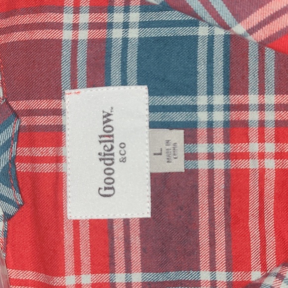 NWOT Goodfellow Flannel PJ Top - Picture 2 of 6